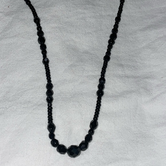 CH Black jet necklace lobster clasp 15” w/ 2” ext chain - Picture 1 of 3